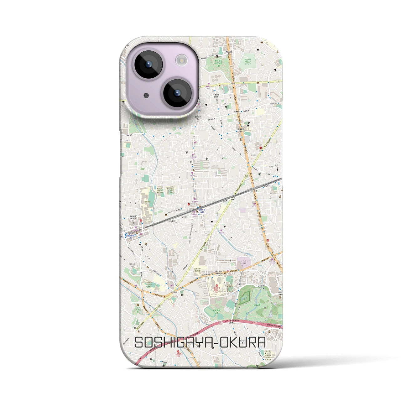 【祖師ヶ谷大蔵（東京都）】地図柄iPhoneケース（バックカバータイプ）
