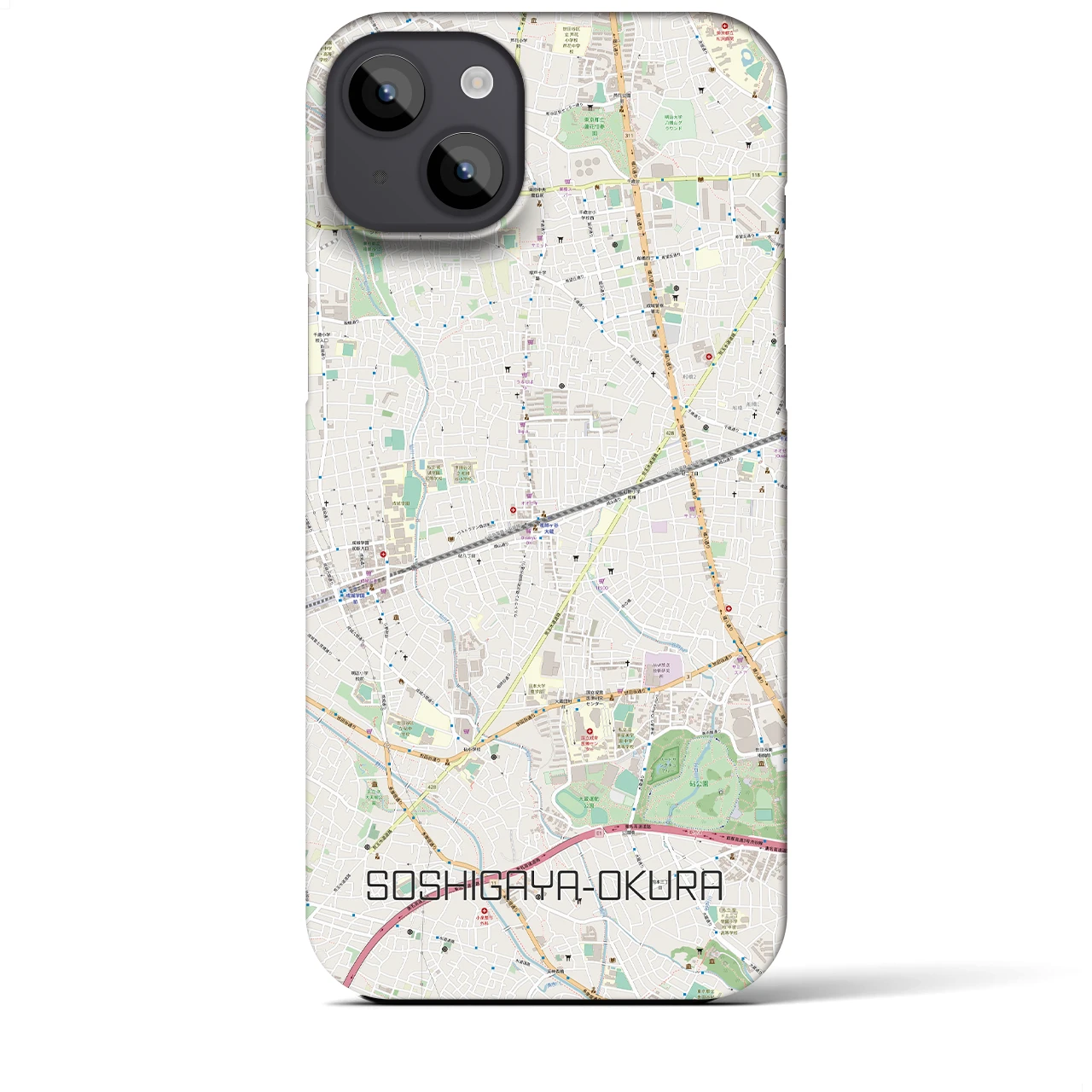【祖師ヶ谷大蔵（東京都）】地図柄iPhoneケース（バックカバータイプ）