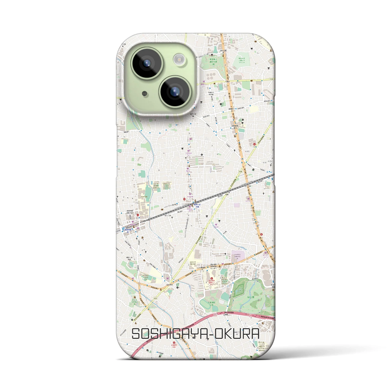 【祖師ヶ谷大蔵（東京都）】地図柄iPhoneケース（バックカバータイプ）
