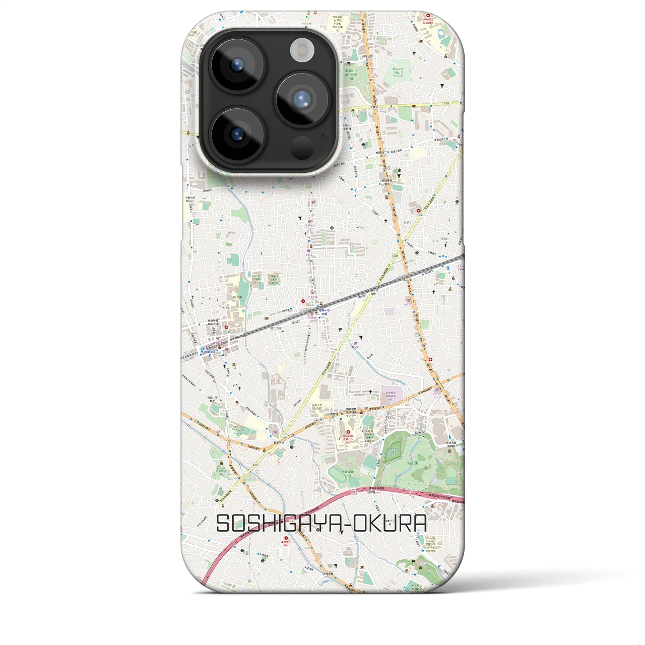 【祖師ヶ谷大蔵（東京都）】地図柄iPhoneケース（バックカバータイプ）