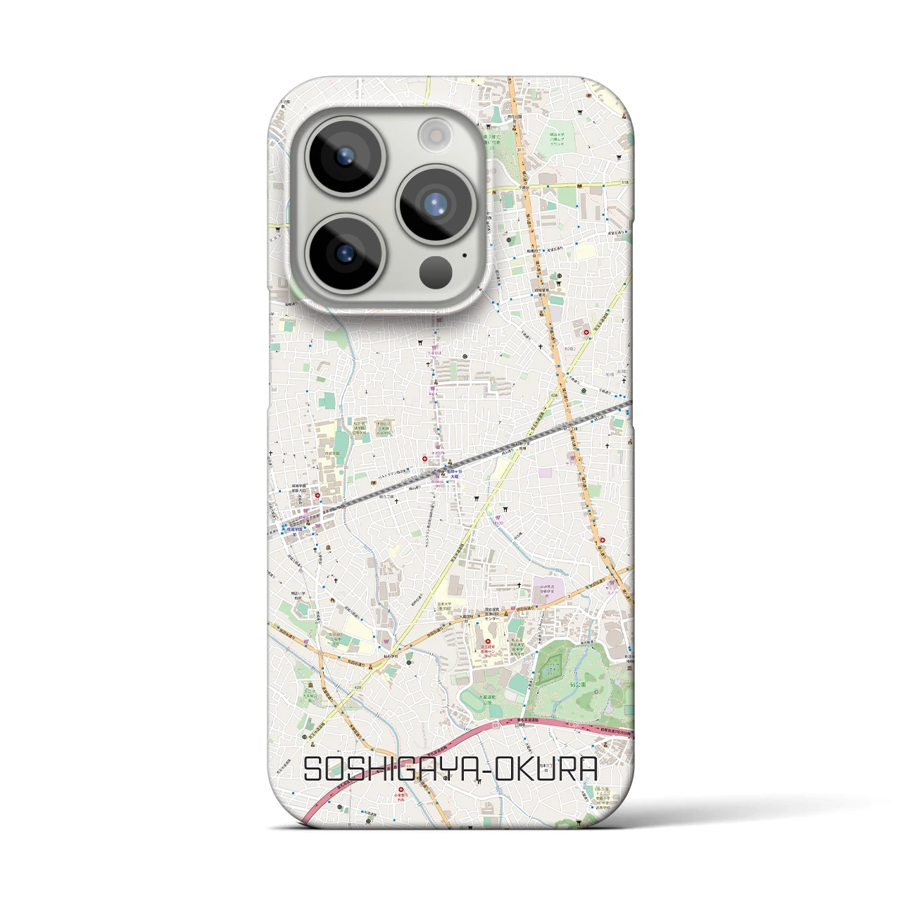【祖師ヶ谷大蔵（東京都）】地図柄iPhoneケース（バックカバータイプ）