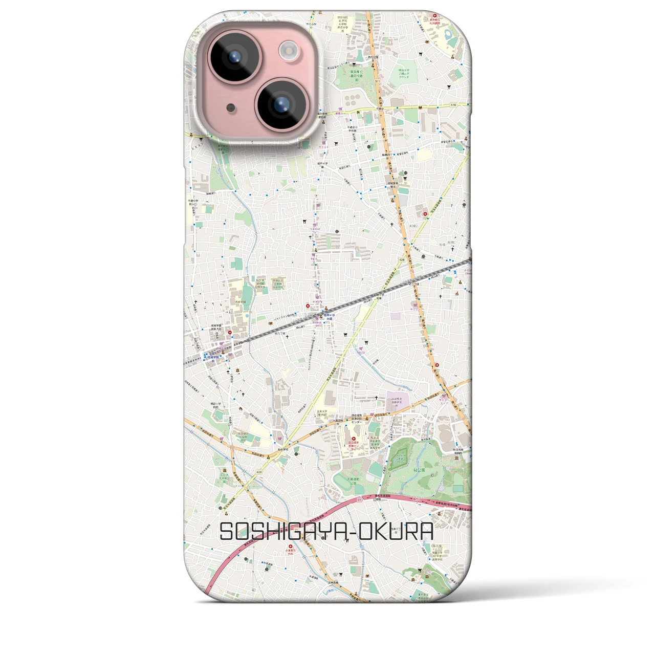 【祖師ヶ谷大蔵（東京都）】地図柄iPhoneケース（バックカバータイプ）