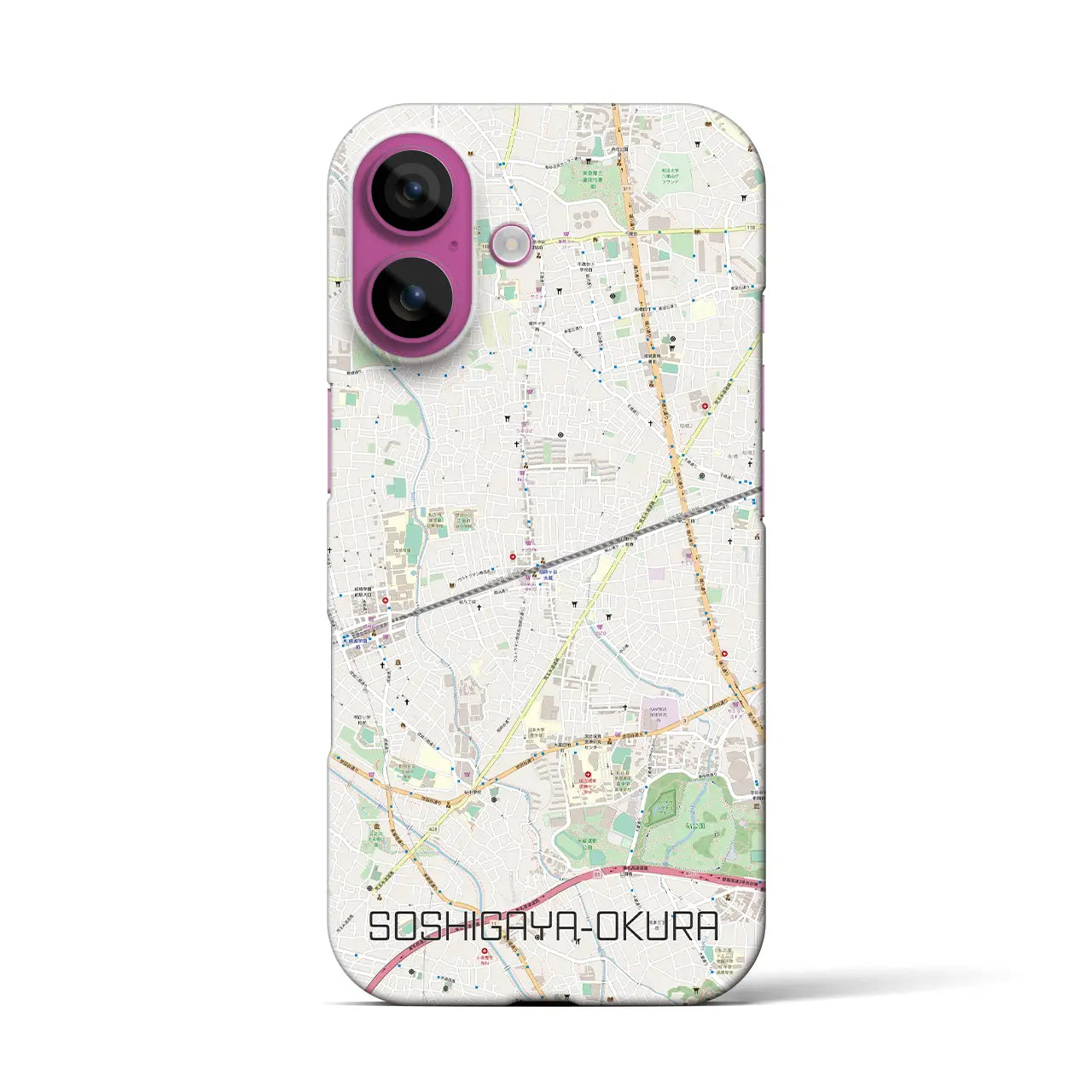 【祖師ヶ谷大蔵（東京都）】地図柄iPhoneケース（バックカバータイプ）