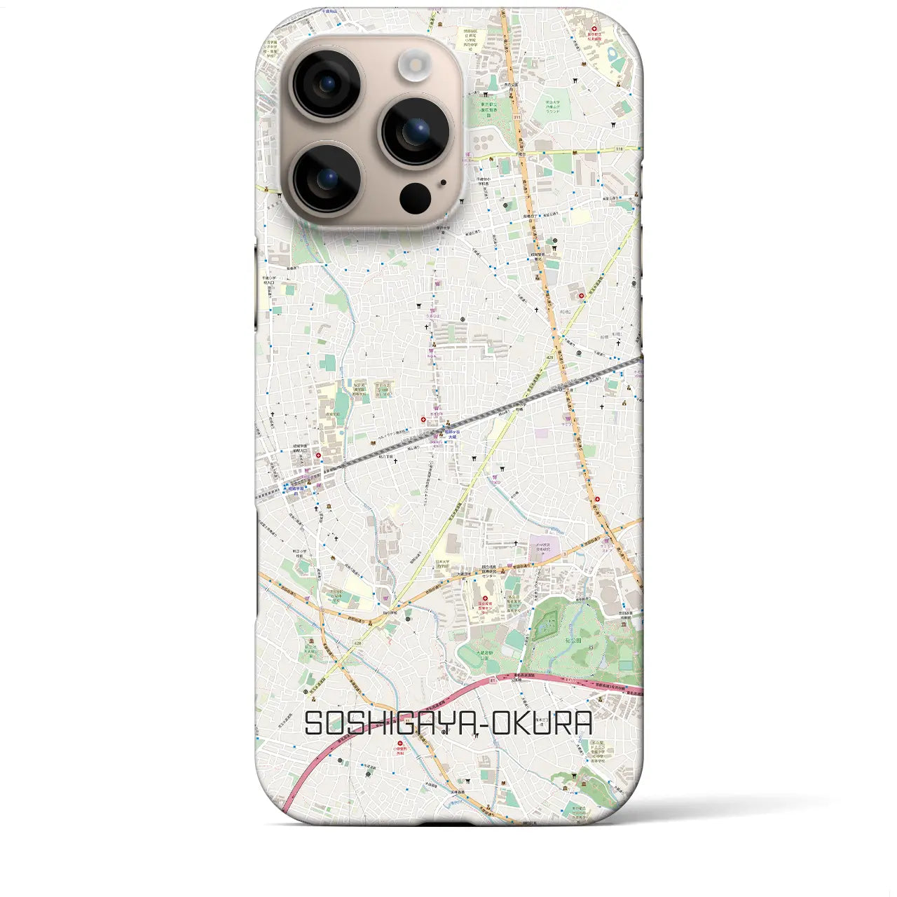 【祖師ヶ谷大蔵（東京都）】地図柄iPhoneケース（バックカバータイプ）