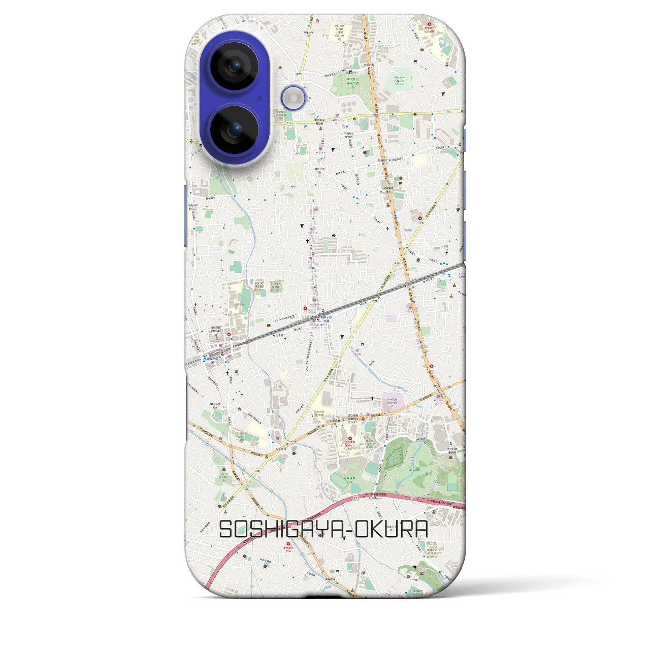 【祖師ヶ谷大蔵（東京都）】地図柄iPhoneケース（バックカバータイプ）ナチュラル・iPhone 16 Pro Max 用