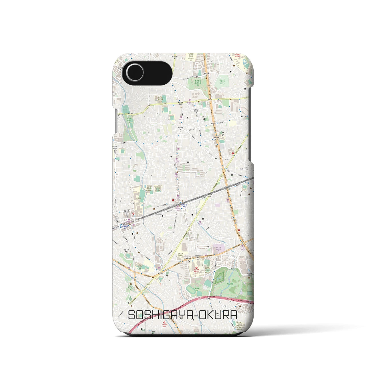 【祖師ヶ谷大蔵（東京都）】地図柄iPhoneケース（バックカバータイプ）