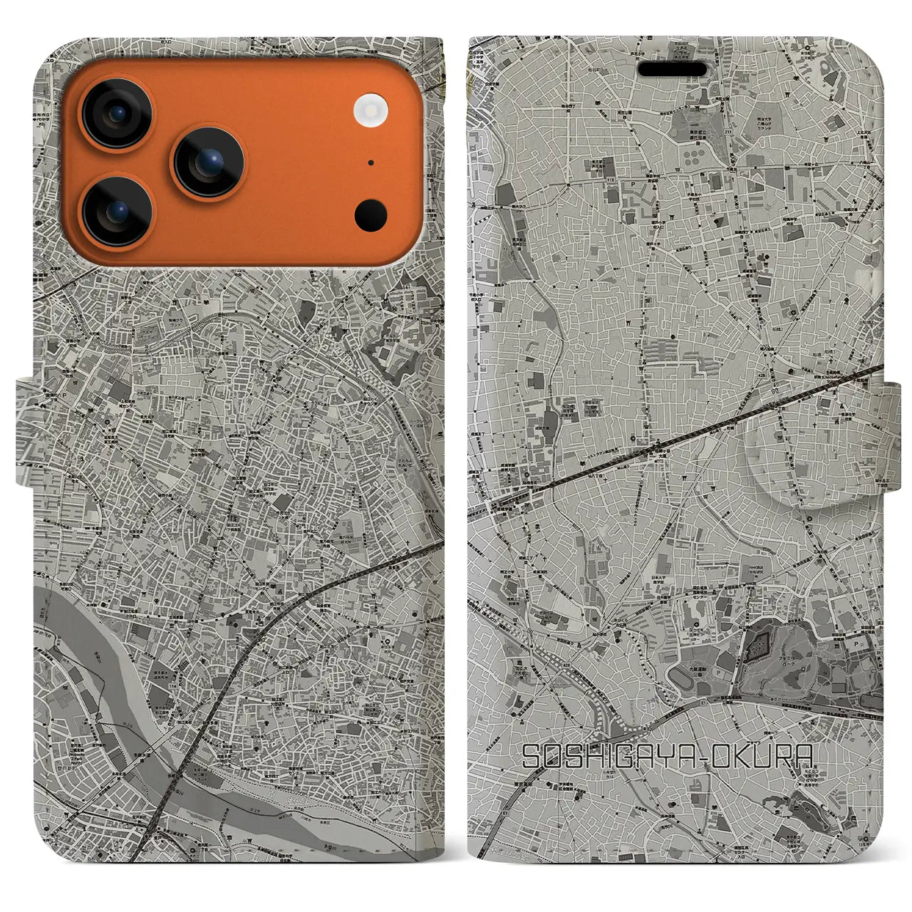 【祖師ヶ谷大蔵（東京都）】地図柄iPhoneケース（手帳タイプ）