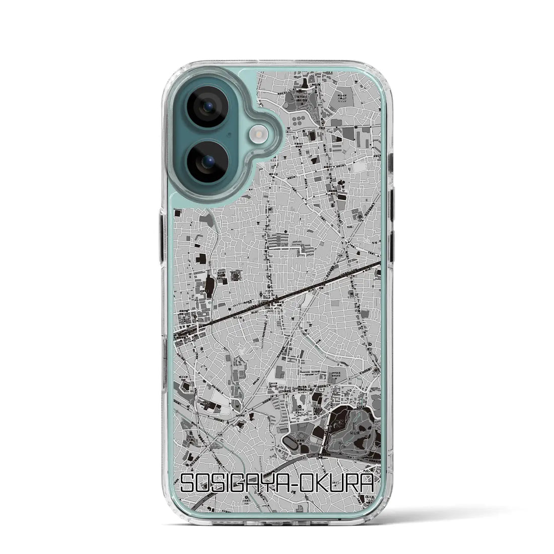 【祖師ヶ谷大蔵(東京都)】地図柄iPhoneケース(MagSafeタイプ)モノトーン・iPhone 16 Pro 用