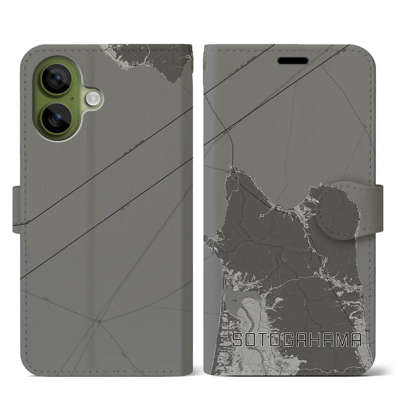 【外ヶ浜（青森県）】地図柄iPhoneケース（手帳タイプ）