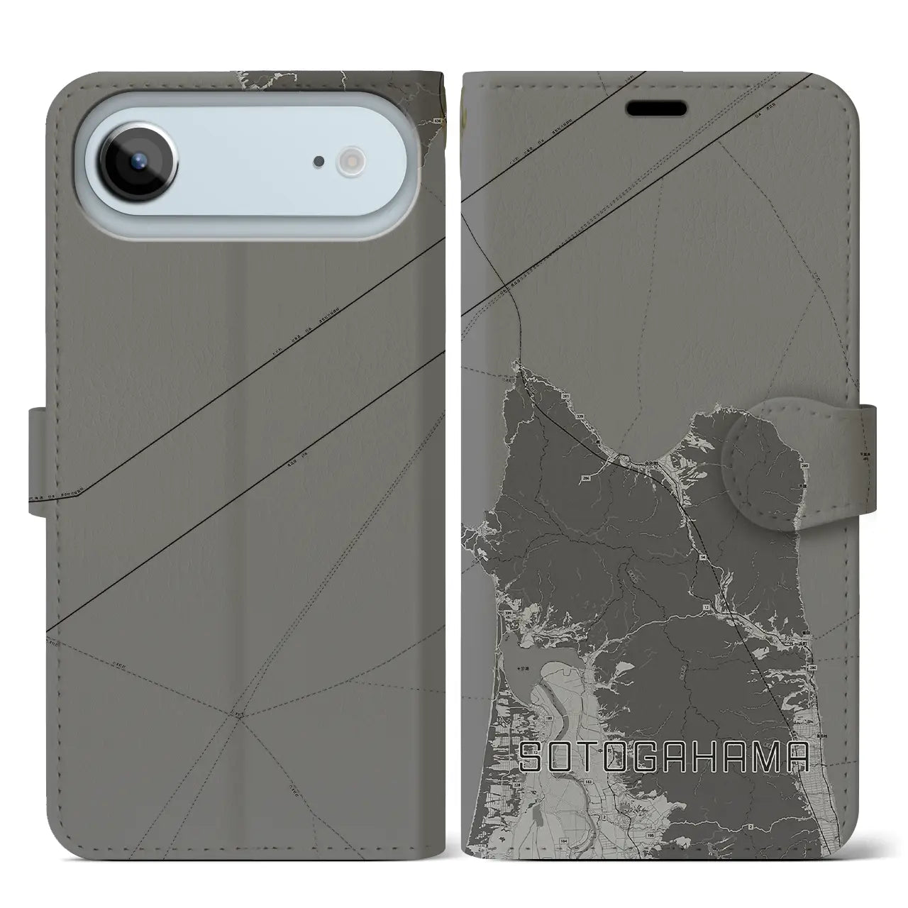 【外ヶ浜（青森県）】地図柄iPhoneケース（手帳タイプ）