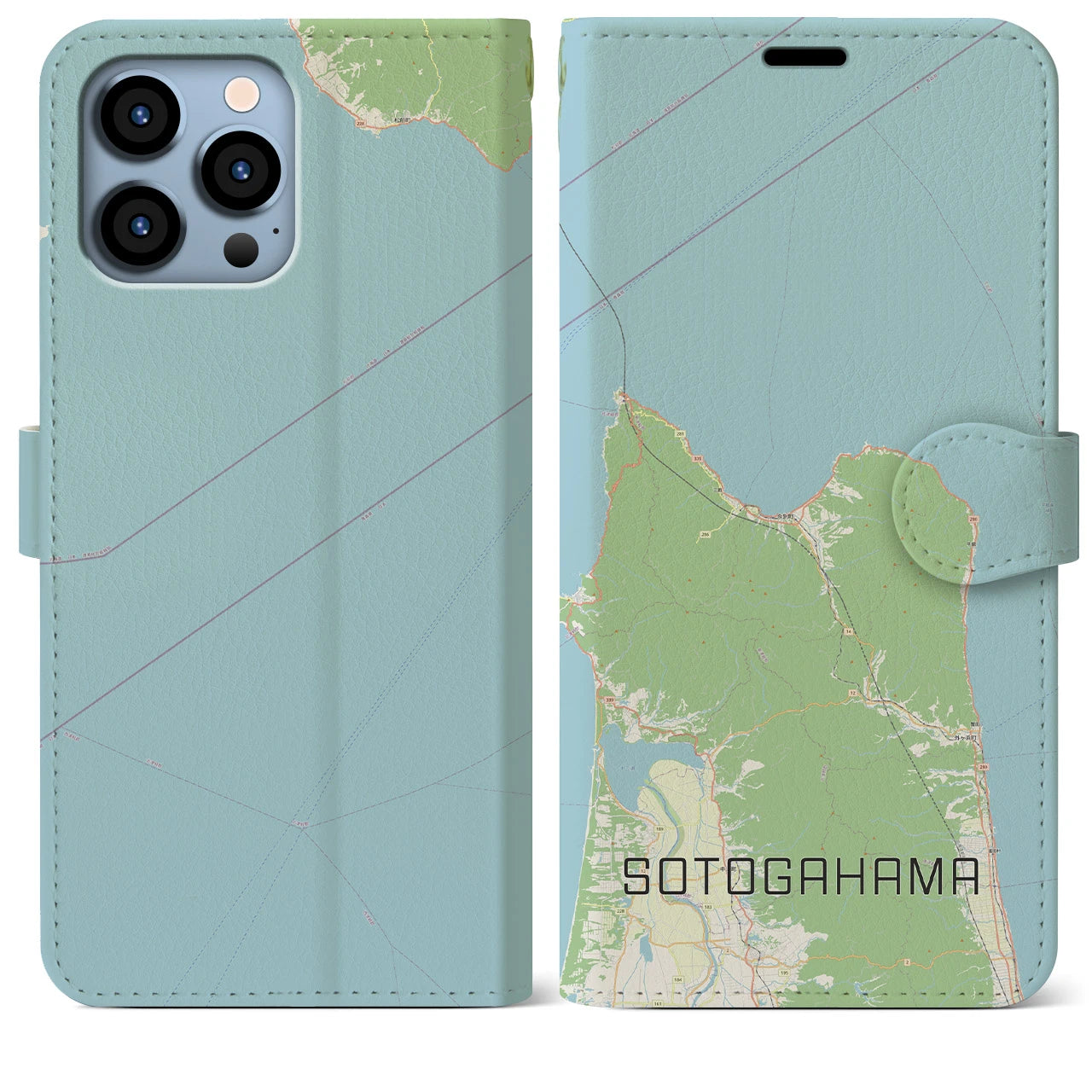 【外ヶ浜（青森県）】地図柄iPhoneケース（手帳タイプ）