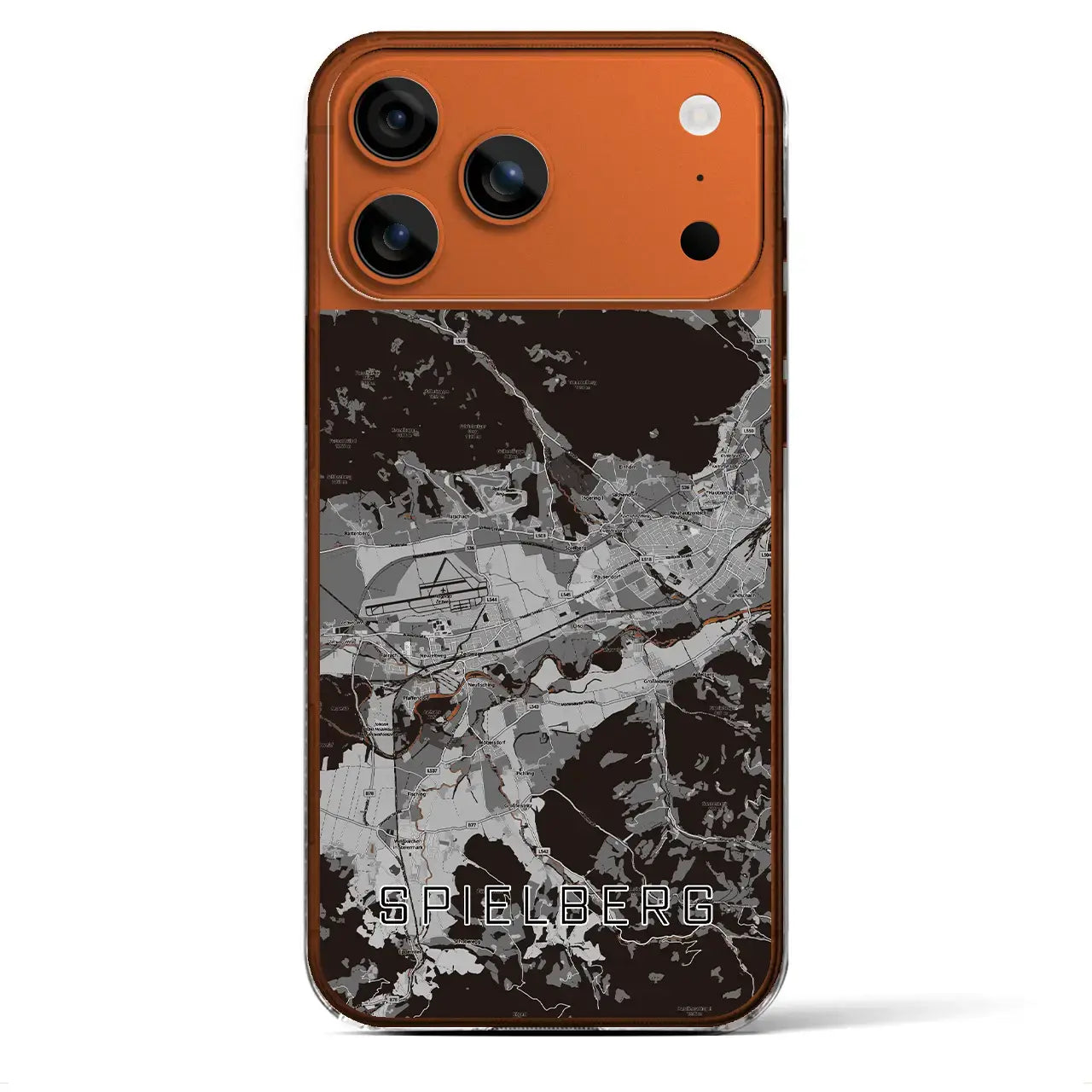 【シュピールベルク（オーストリア）】地図柄iPhoneケース（クリアタイプ）モノトーン・iPhone 17 Pro Max 用