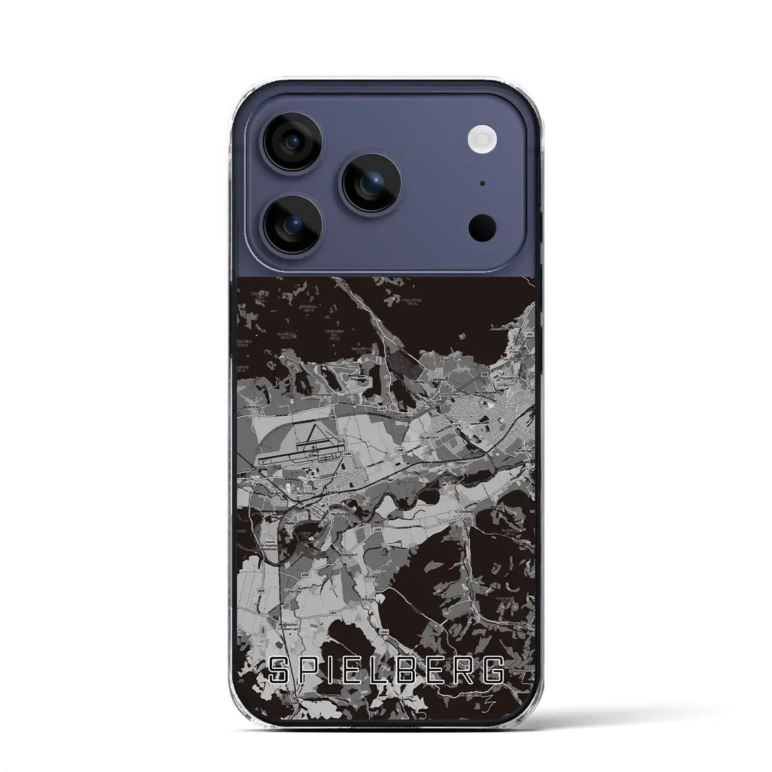 【シュピールベルク（オーストリア）】地図柄iPhoneケース（クリアタイプ）モノトーン・iPhone 17 Pro Max 用