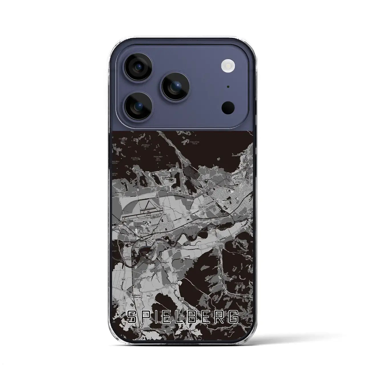 【シュピールベルク（オーストリア）】地図柄iPhoneケース（クリアタイプ）モノトーン・iPhone 17 Pro Max 用