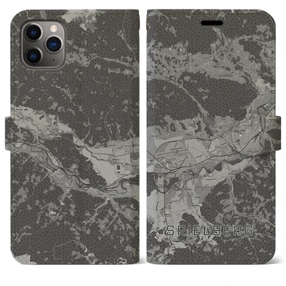 【シュピールベルク（オーストリア）】地図柄iPhoneケース（手帳タイプ）モノトーン・iPhone 11 Pro Max 用