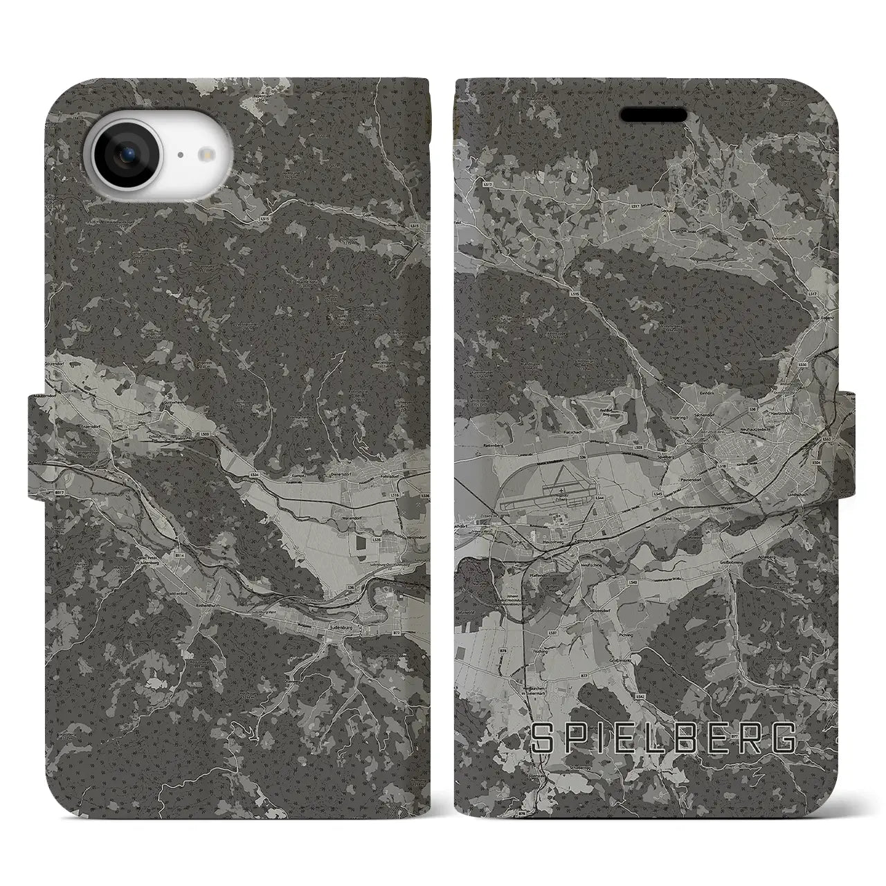 【シュピールベルク（オーストリア）】地図柄iPhoneケース（手帳タイプ）