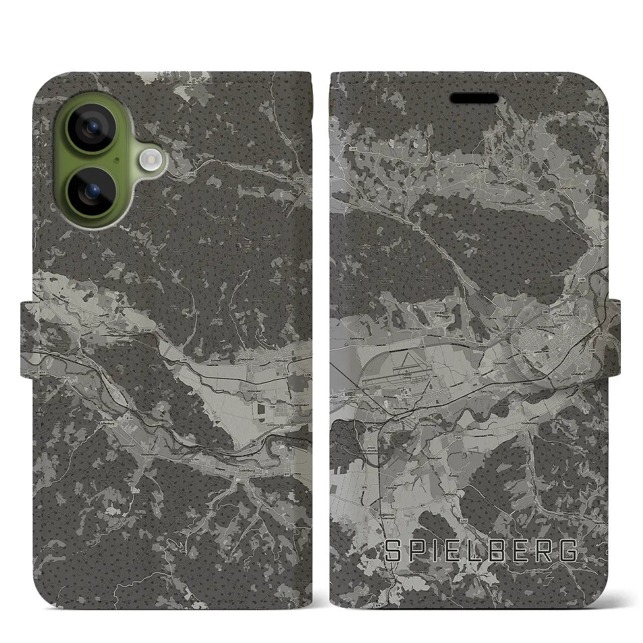 【シュピールベルク（オーストリア）】地図柄iPhoneケース（手帳タイプ）