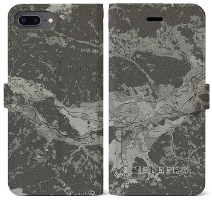 【シュピールベルク（オーストリア）】地図柄iPhoneケース（手帳タイプ）モノトーン・iPhone 8Plus /7Plus / 6sPlus / 6Plus 用