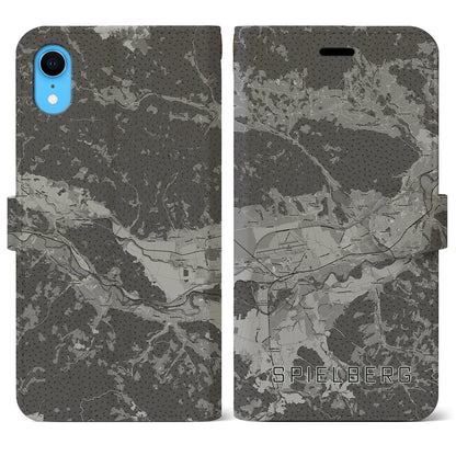 【シュピールベルク（オーストリア）】地図柄iPhoneケース（手帳タイプ）モノトーン・iPhone XR 用