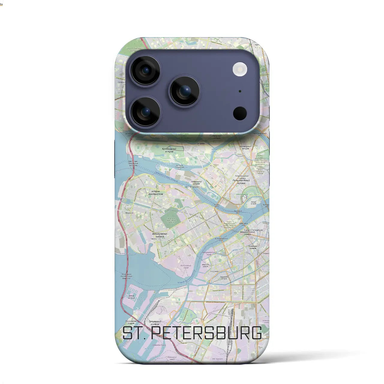 【サンクトペテルブルク（ロシア）】地図柄iPhoneケース（バックカバータイプ）