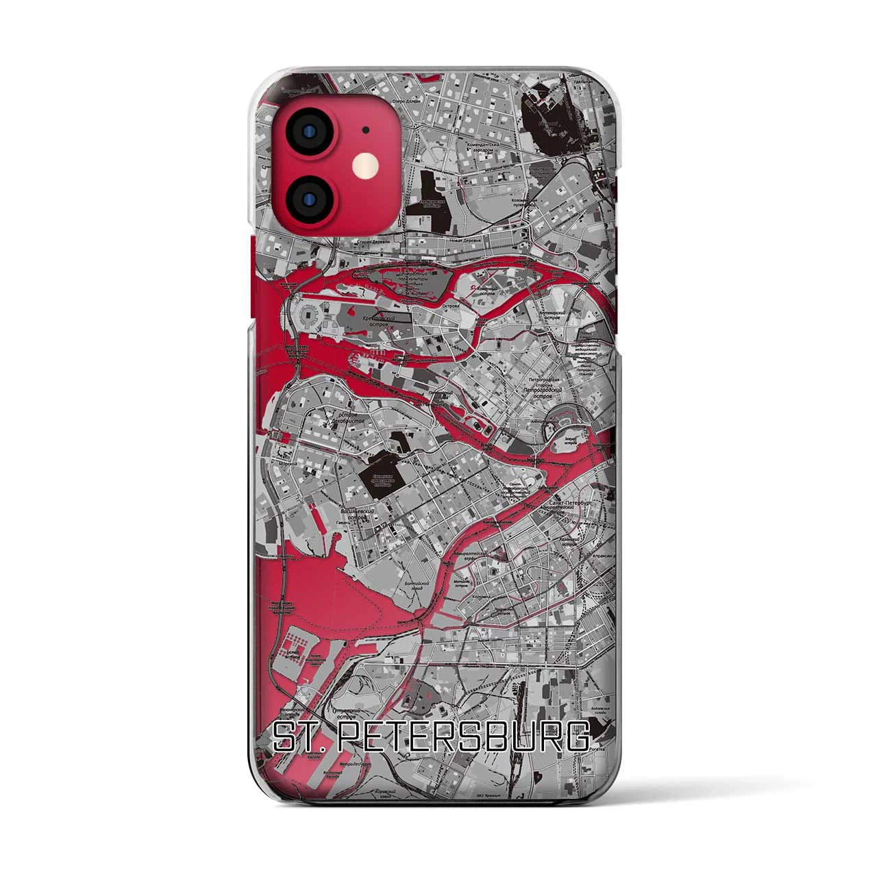 【サンクトペテルブルク（ロシア）】地図柄iPhoneケース（クリアタイプ）