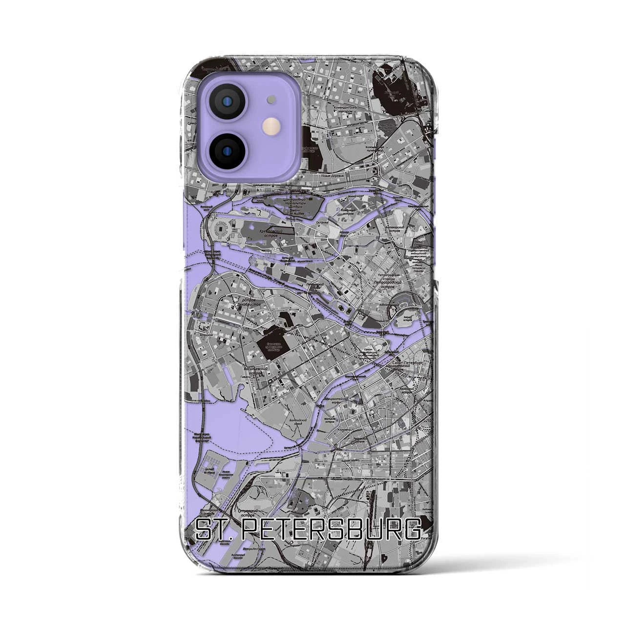 【サンクトペテルブルク（ロシア）】地図柄iPhoneケース（クリアタイプ）
