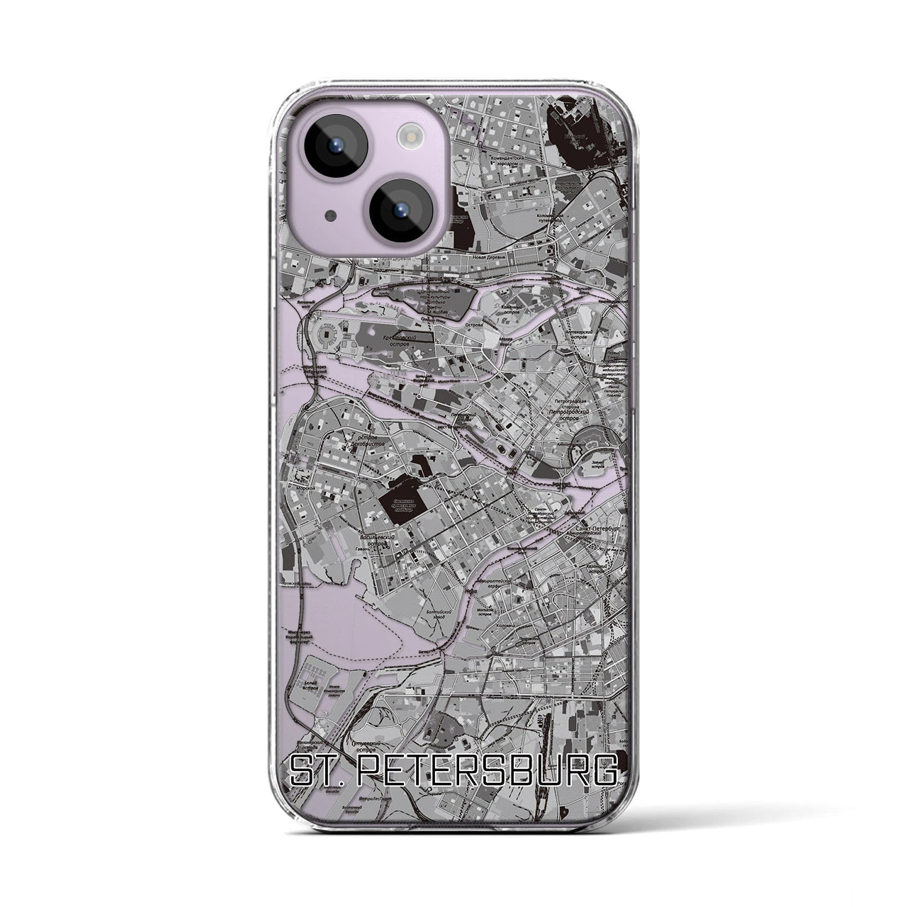 【サンクトペテルブルク（ロシア）】地図柄iPhoneケース（クリアタイプ）