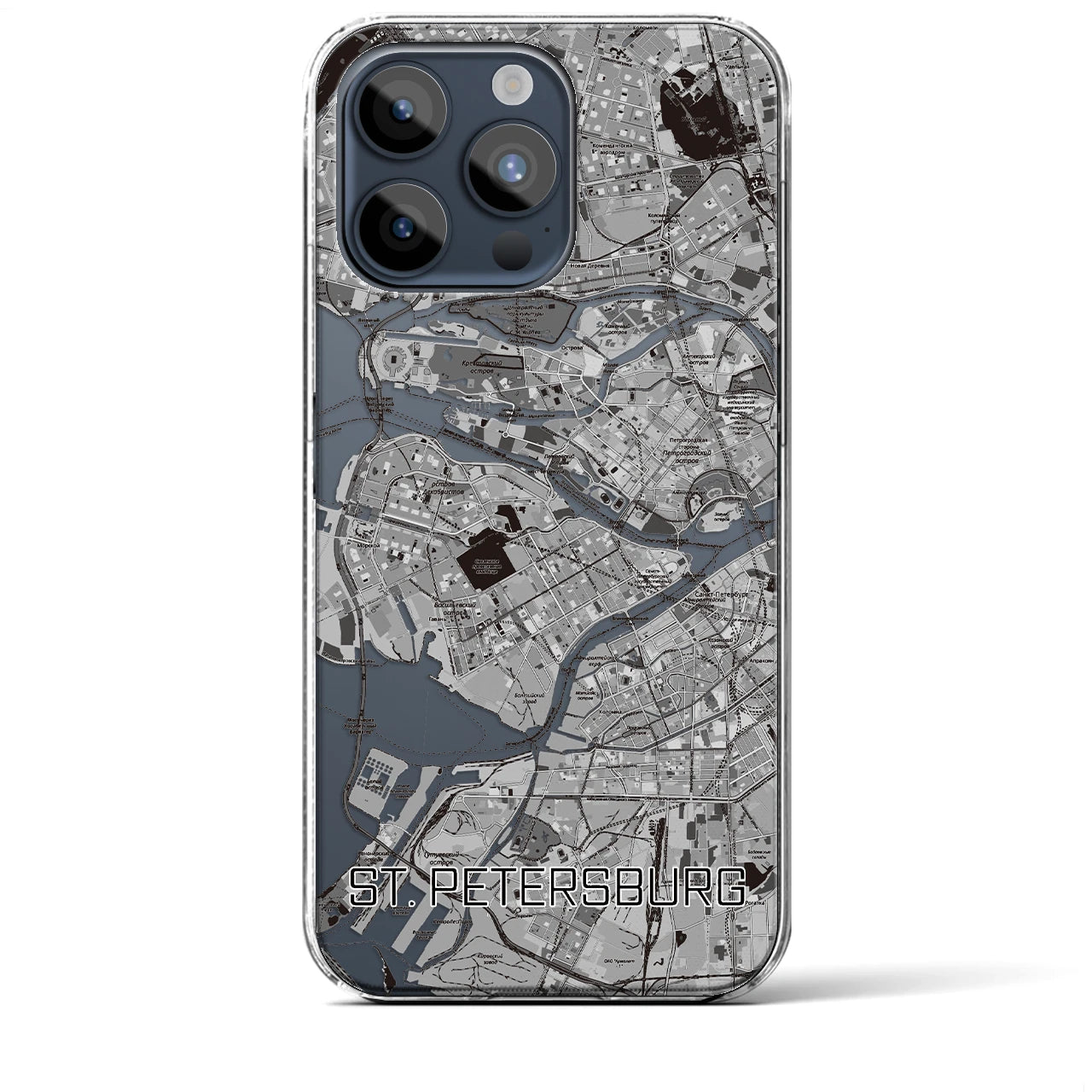 【サンクトペテルブルク（ロシア）】地図柄iPhoneケース（クリアタイプ）