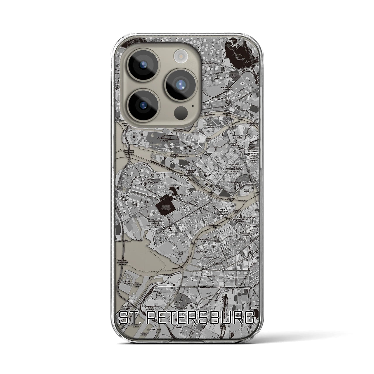 【サンクトペテルブルク（ロシア）】地図柄iPhoneケース（クリアタイプ）