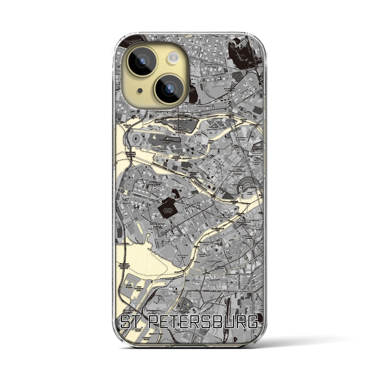 【サンクトペテルブルク（ロシア）】地図柄iPhoneケース（クリアタイプ）