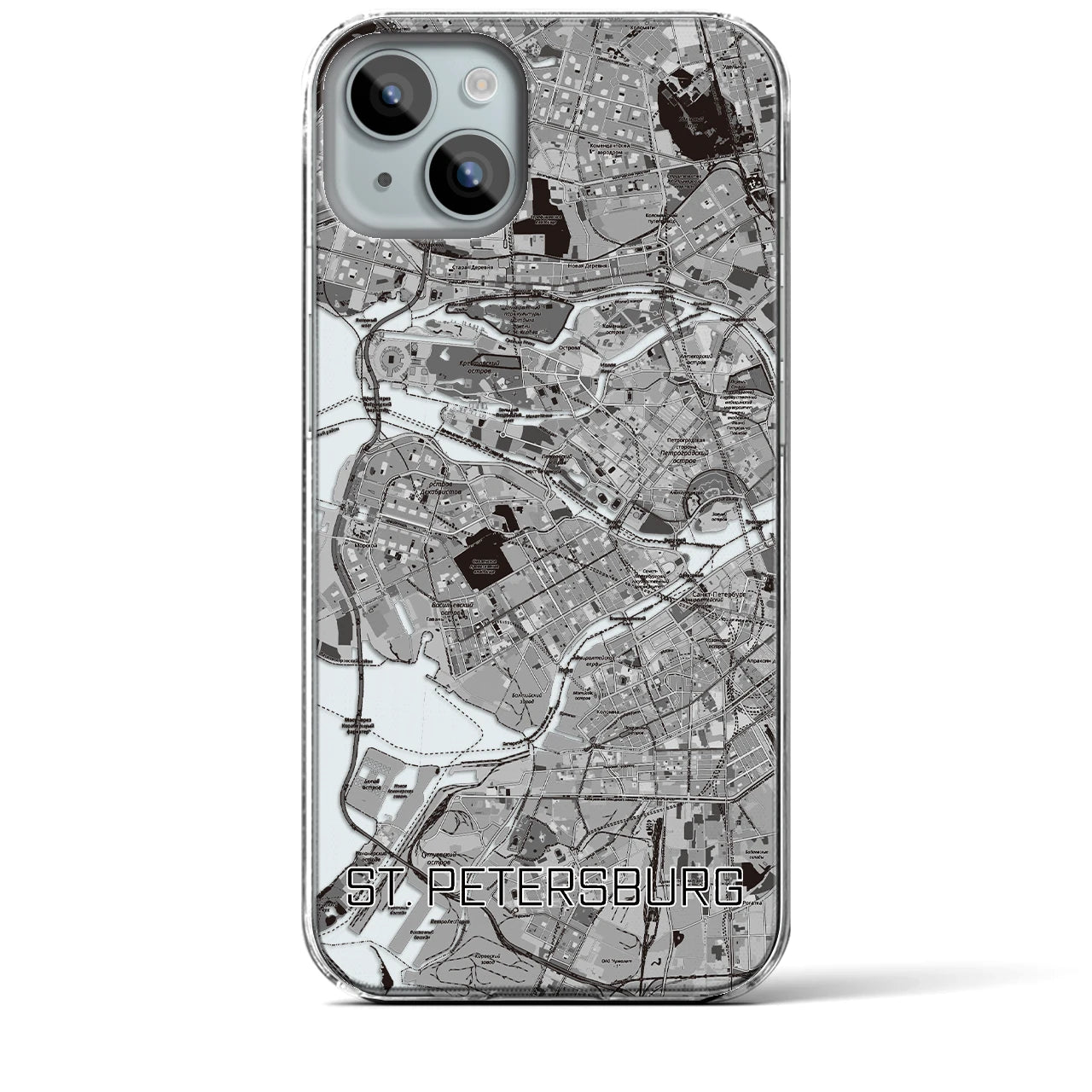 【サンクトペテルブルク（ロシア）】地図柄iPhoneケース（クリアタイプ）