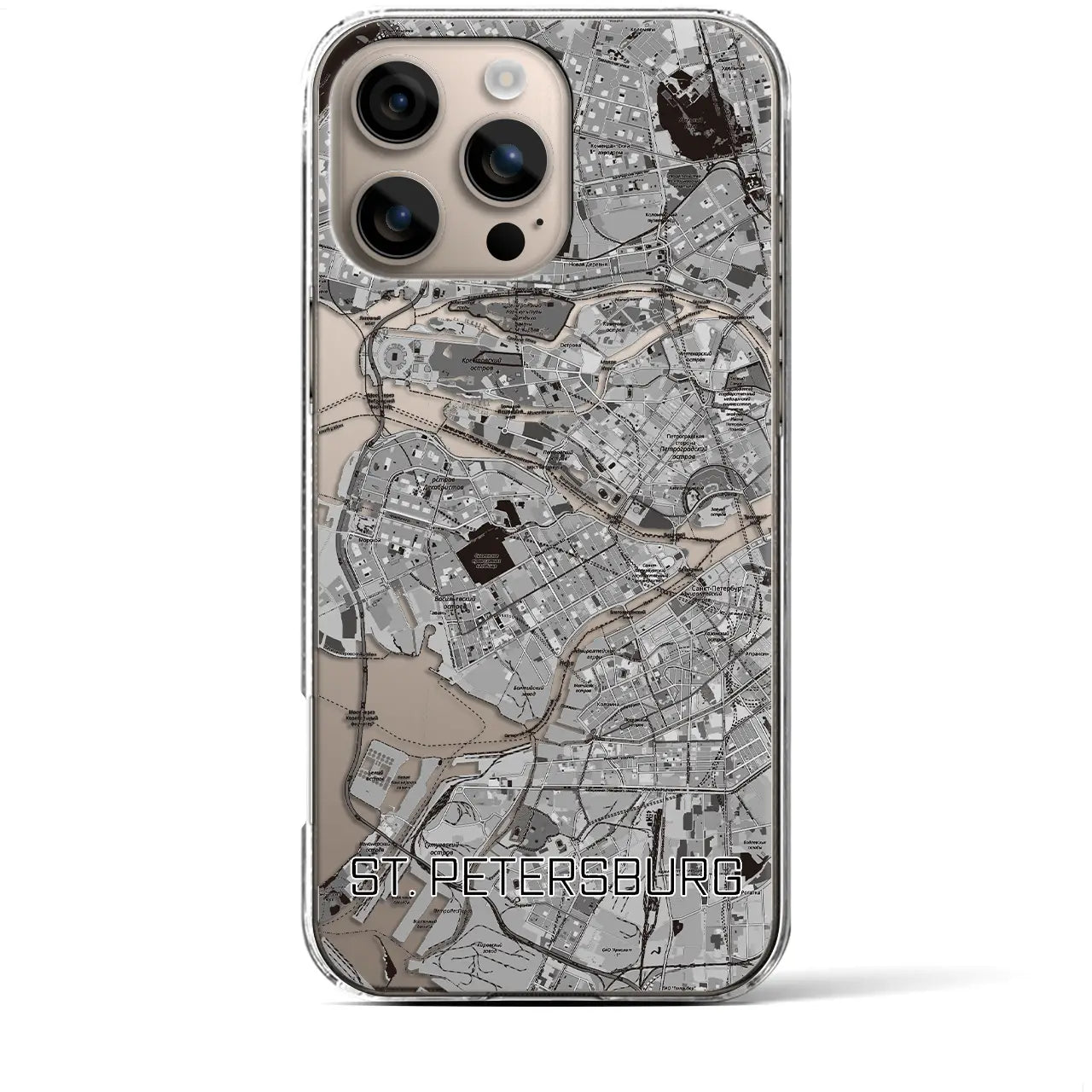 【サンクトペテルブルク（ロシア）】地図柄iPhoneケース（クリアタイプ）
