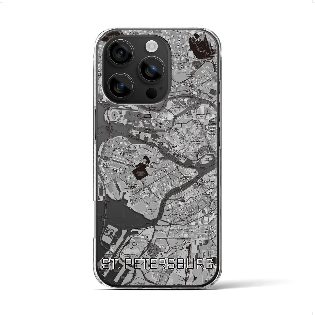 【サンクトペテルブルク（ロシア）】地図柄iPhoneケース（クリアタイプ）