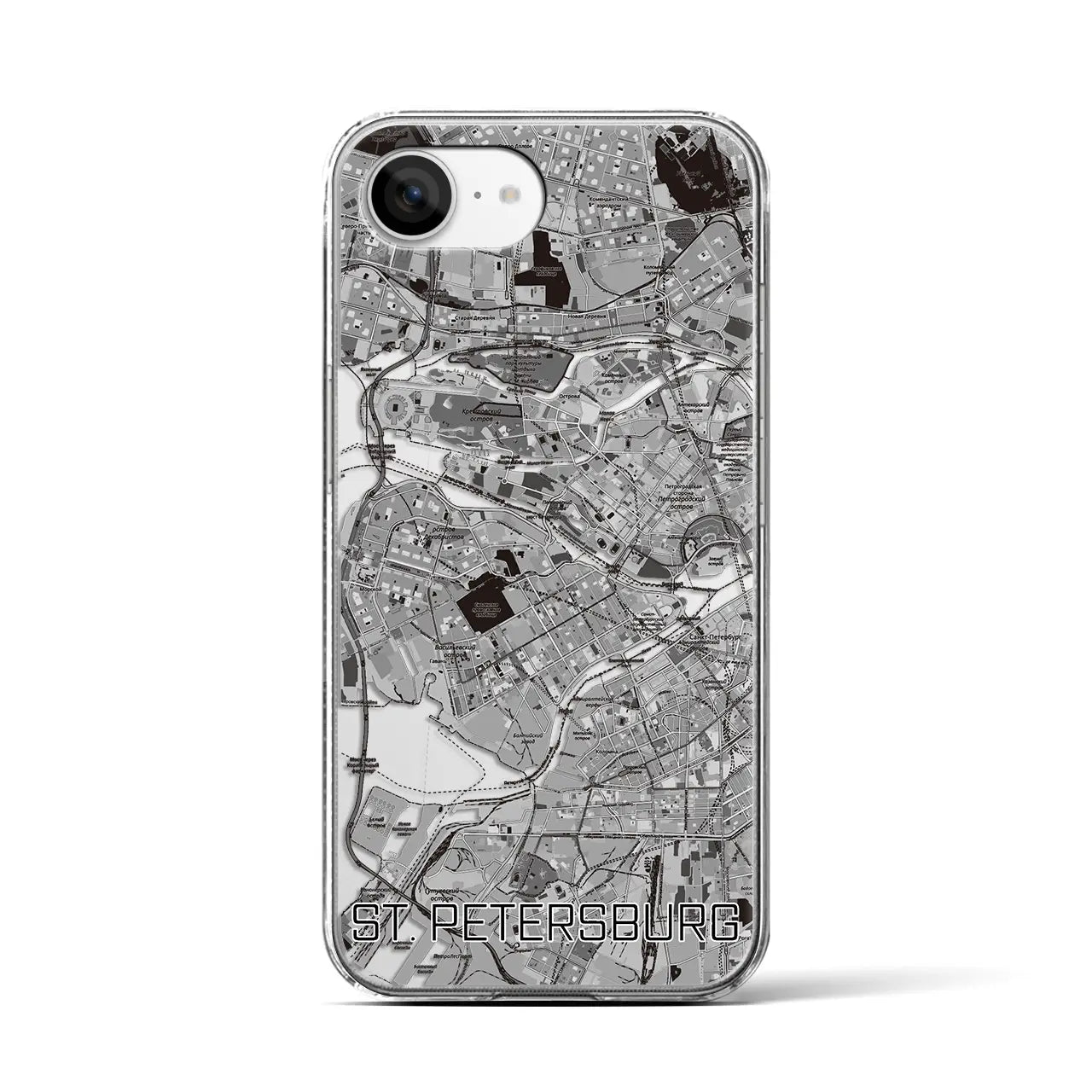 【サンクトペテルブルク（ロシア）】地図柄iPhoneケース（クリアタイプ）