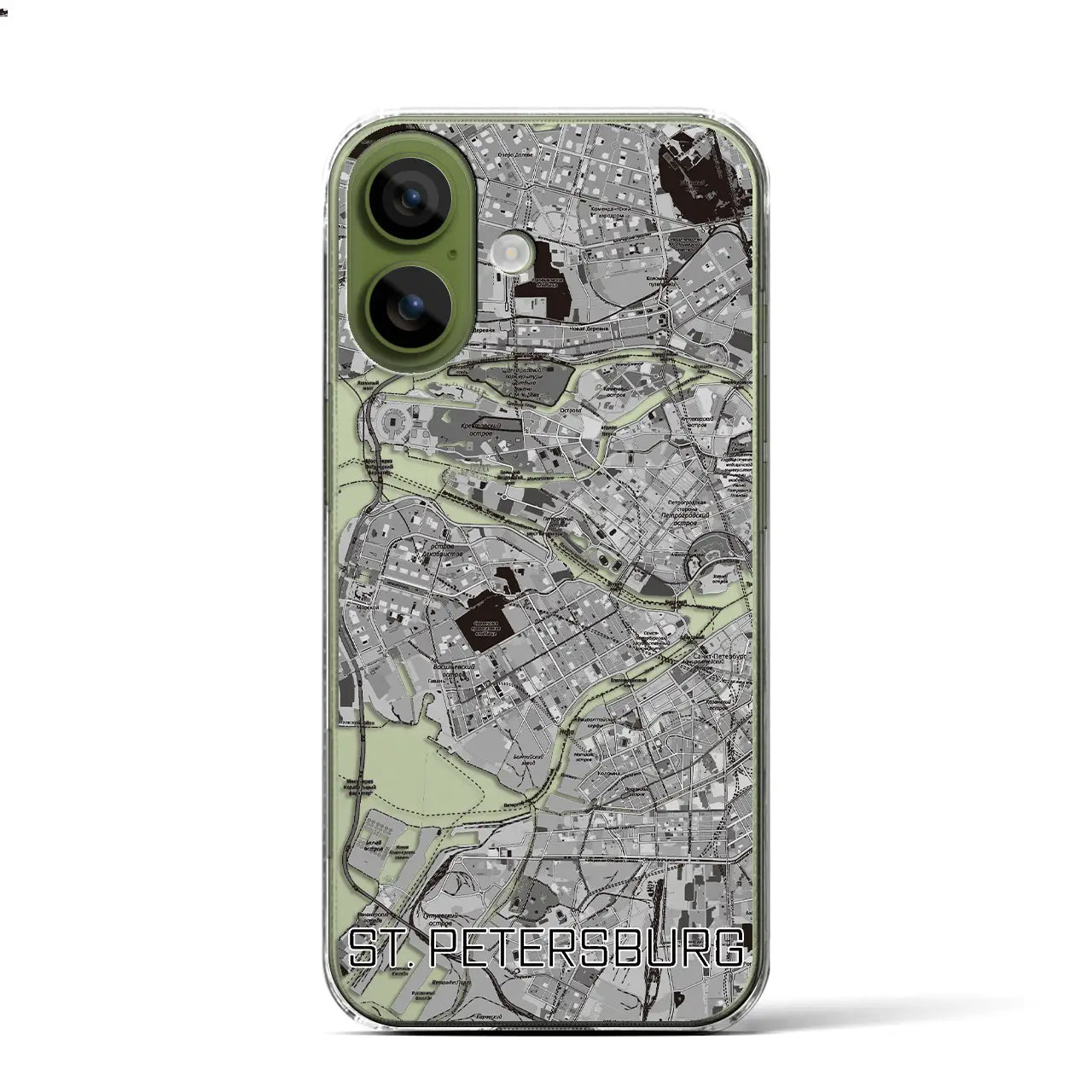 【サンクトペテルブルク（ロシア）】地図柄iPhoneケース（クリアタイプ）