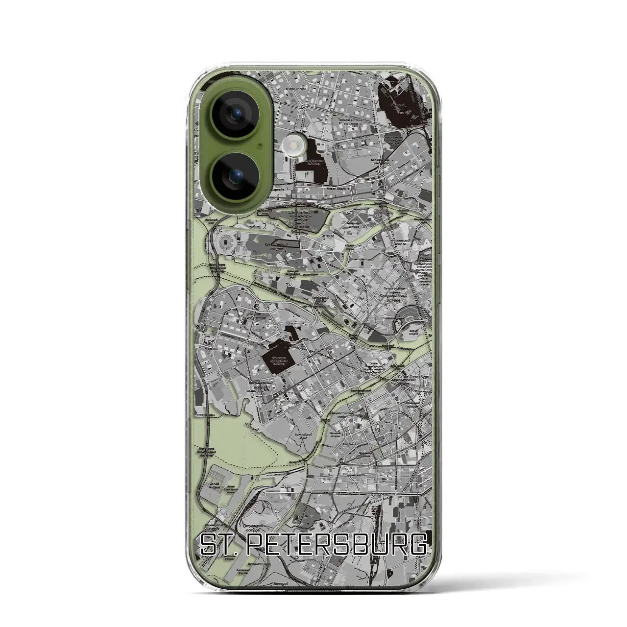 【サンクトペテルブルク（ロシア）】地図柄iPhoneケース（クリアタイプ）
