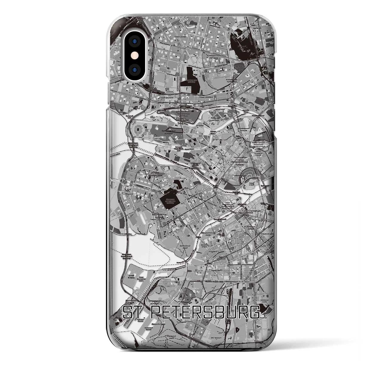 【サンクトペテルブルク（ロシア）】地図柄iPhoneケース（クリアタイプ）