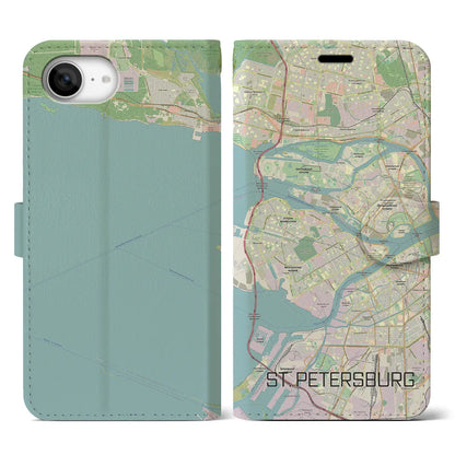 【サンクトペテルブルク（ロシア）】地図柄iPhoneケース（手帳タイプ）