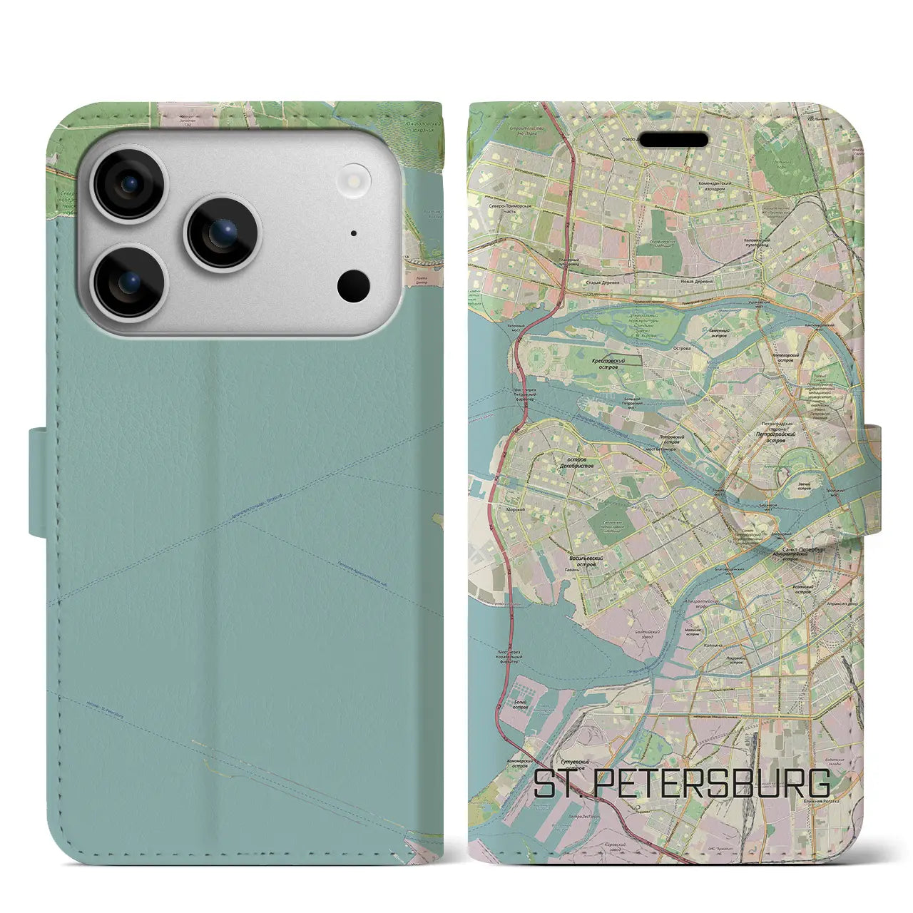 【サンクトペテルブルク（ロシア）】地図柄iPhoneケース（手帳タイプ）