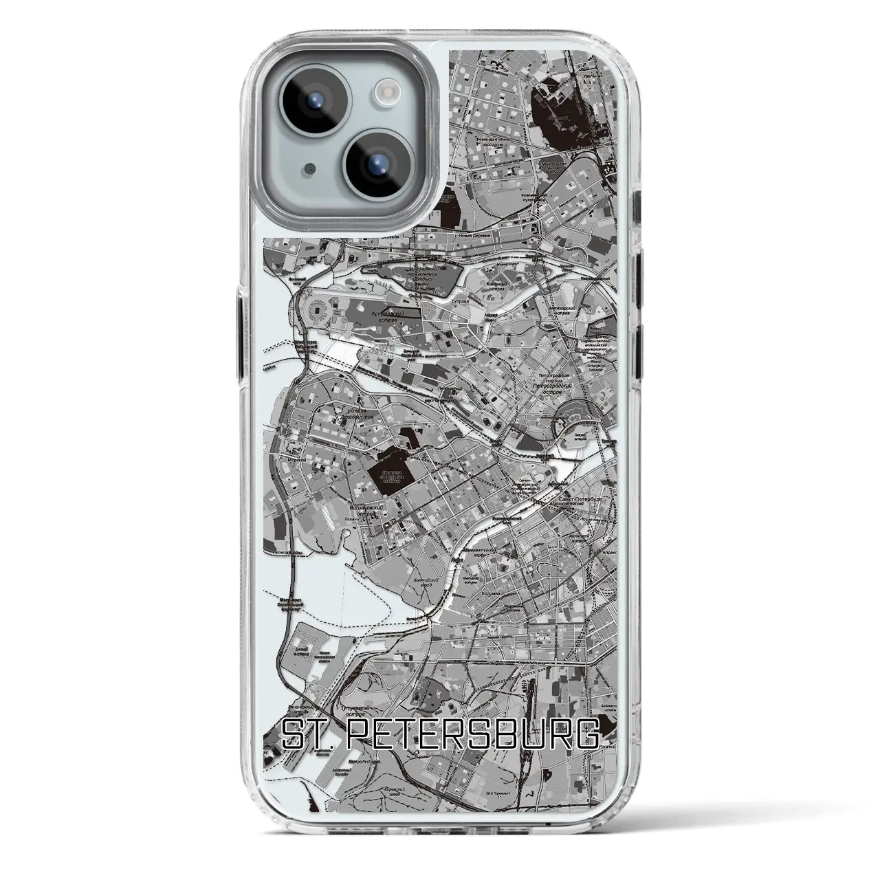 【サンクトペテルブルク（ロシア）】地図柄iPhoneケース（MagSafeタイプ）