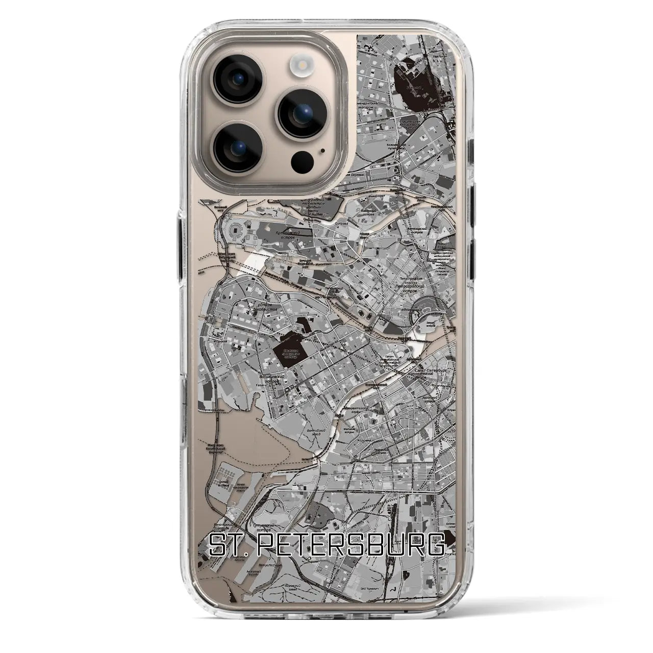 【サンクトペテルブルク（ロシア）】地図柄iPhoneケース（MagSafeタイプ）