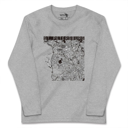 【サンクトペテルブルク（ロシア）】地図柄ロングスリーブTシャツ