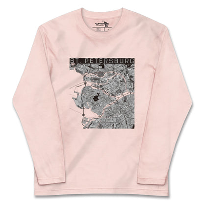 【サンクトペテルブルク（ロシア）】地図柄ロングスリーブTシャツ