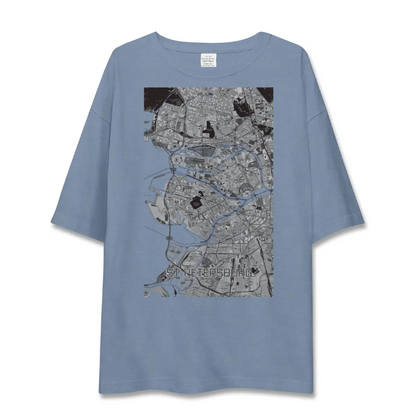 【サンクトペテルブルク（ロシア）】地図柄ビッグシルエットTシャツ