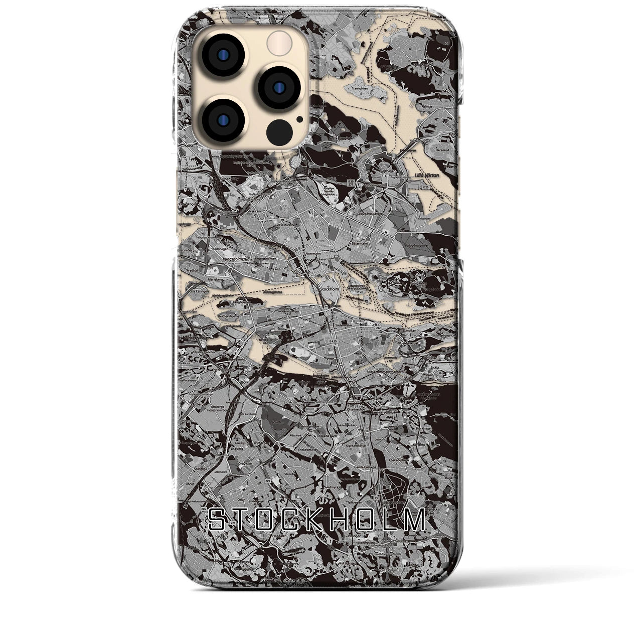 【ストックホルム（スウェーデン）】地図柄iPhoneケース（クリアタイプ）