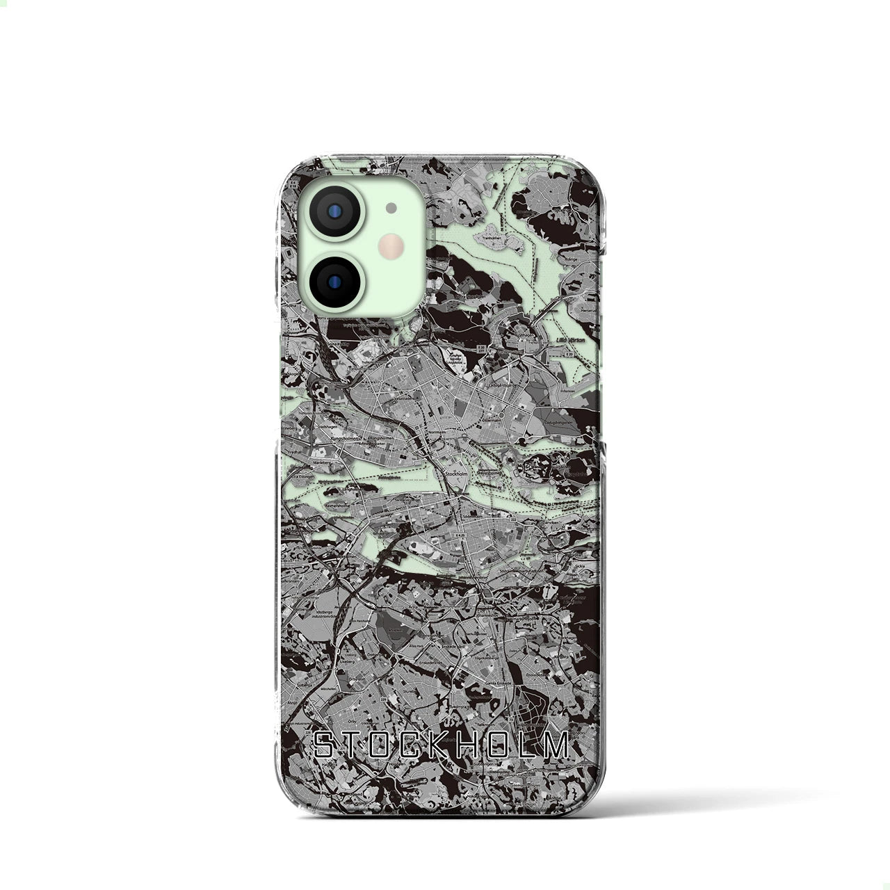 【ストックホルム（スウェーデン）】地図柄iPhoneケース（クリアタイプ）