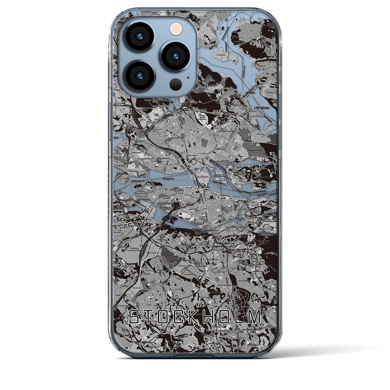 【ストックホルム（スウェーデン）】地図柄iPhoneケース（クリアタイプ）