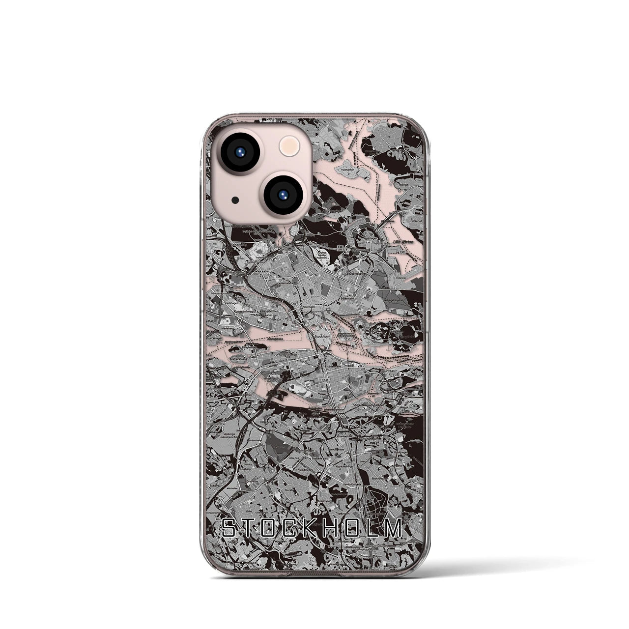 【ストックホルム（スウェーデン）】地図柄iPhoneケース（クリアタイプ）