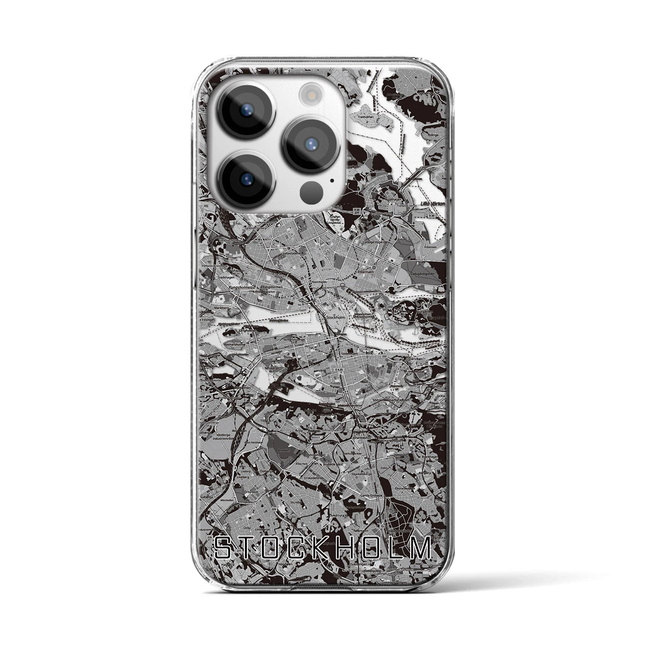 【ストックホルム（スウェーデン）】地図柄iPhoneケース（クリアタイプ）