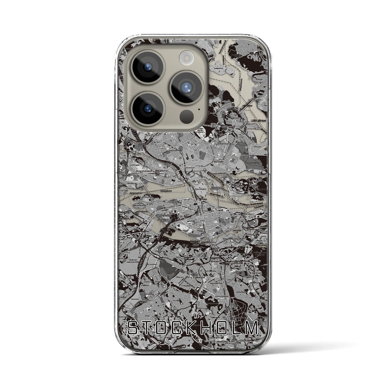 【ストックホルム（スウェーデン）】地図柄iPhoneケース（クリアタイプ）